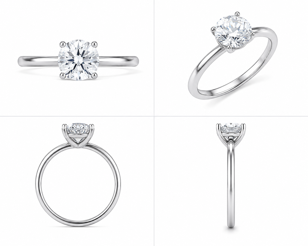 Lab Grown Round Diamond Solitaire Engagement Ring