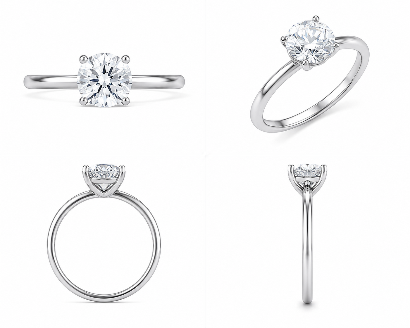 Lab Grown Round Diamond Solitaire Engagement Ring