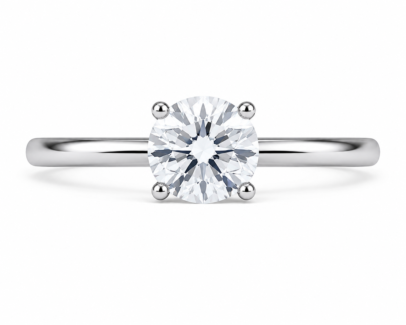 Lab Grown Round Diamond Solitaire Engagement Ring