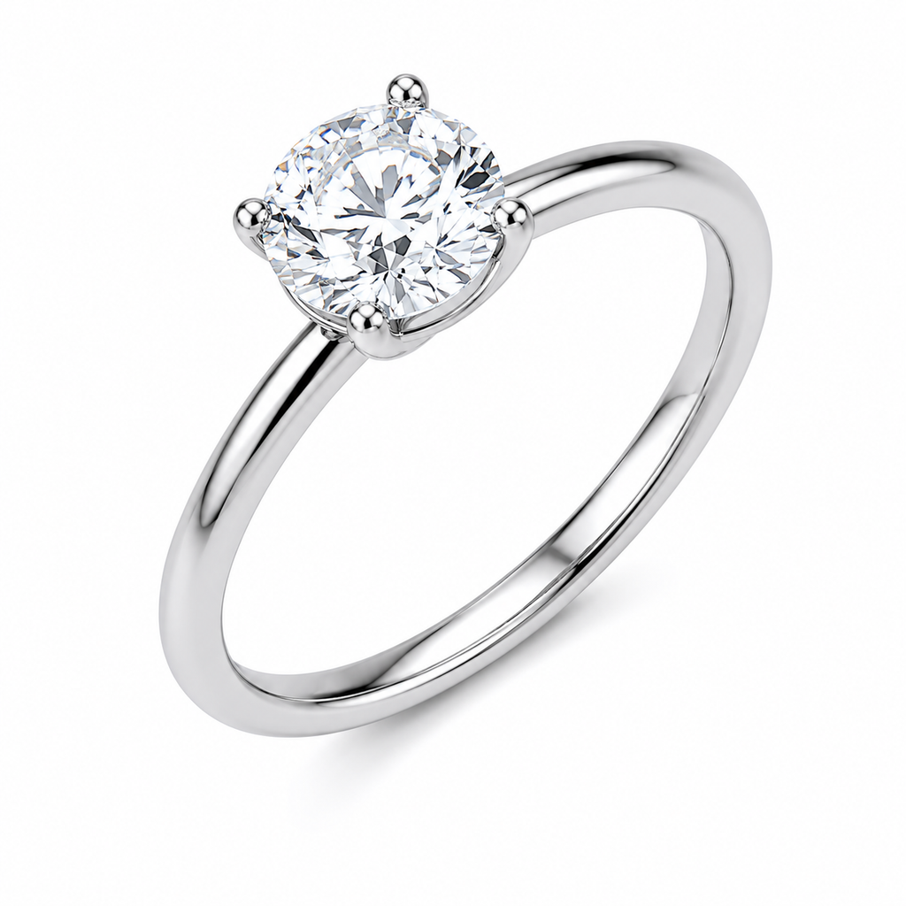 Lab Grown Round Diamond Solitaire Engagement Ring