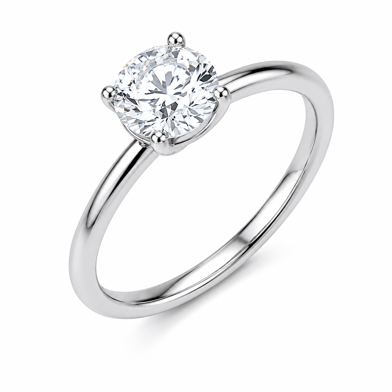 Lab Grown Round Diamond Solitaire Engagement Ring