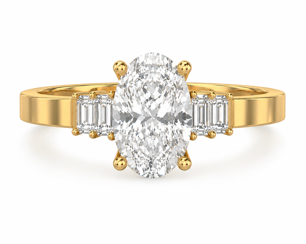 Oval Cut Three Stone Diamond Engagement Ring