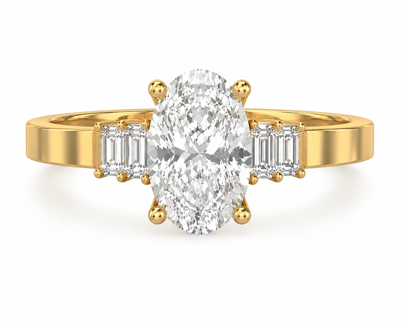 Oval Cut Three Stone Diamond Engagement Ring