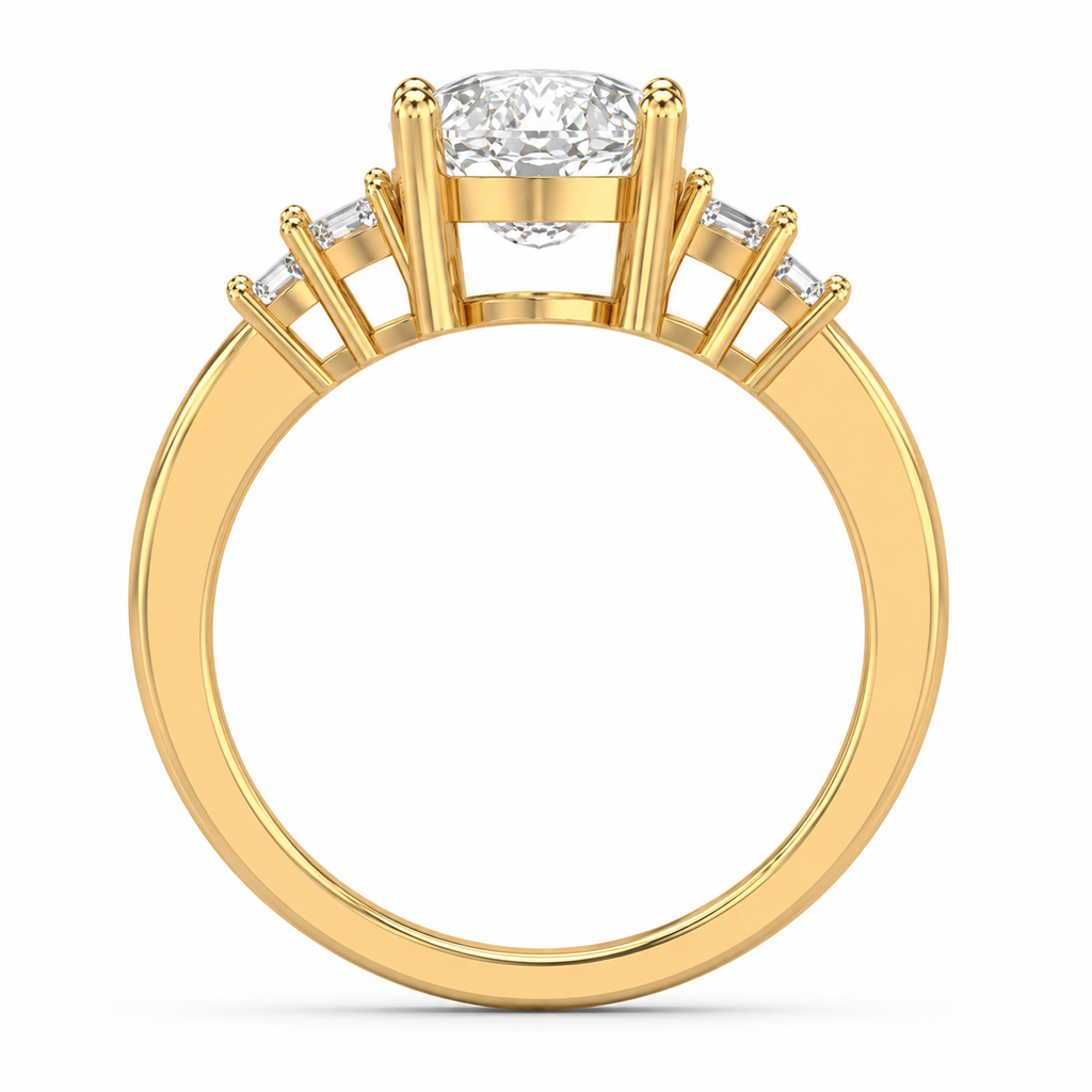 Oval Cut Three Stone Diamond Engagement Ring