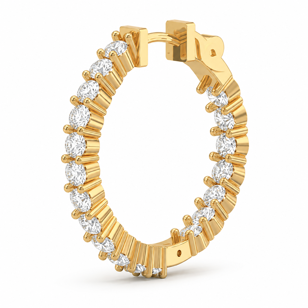 Round Diamond Inside-Out Hoop Earrings