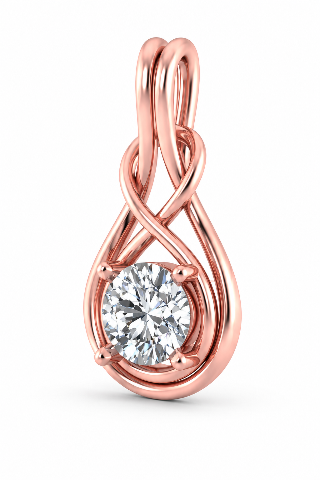 Round Diamond Infinity Knot Pendant
