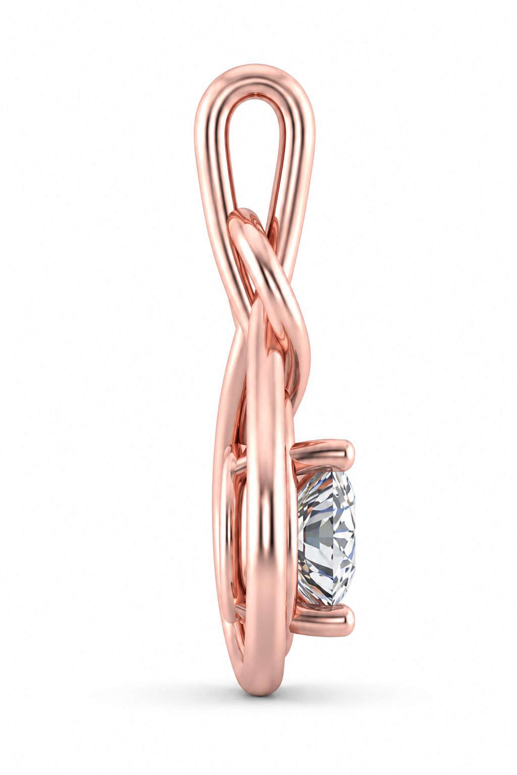 Round Diamond Infinity Knot Pendant