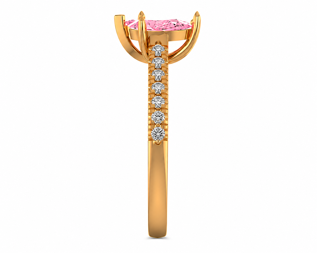 Marquise and Pear Cut Pink Diamond Toi et Moi Ring