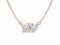 Princess & Heart Cut Diamond Two Stone Necklace