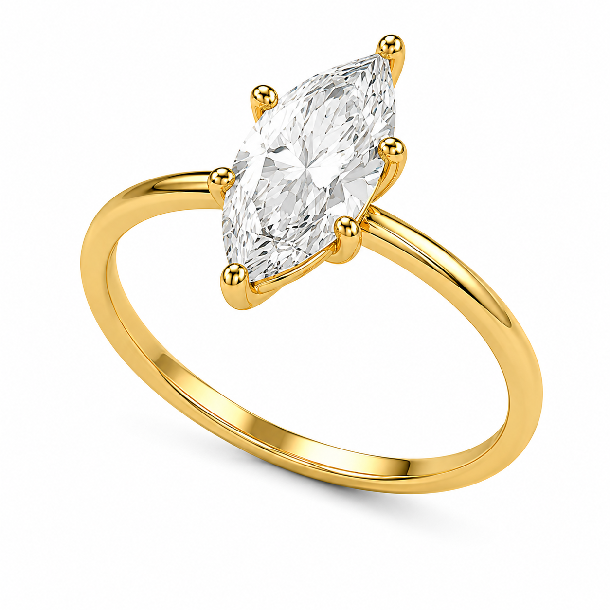 Marquise Cut Lab Grown Diamond Solitaire Ring