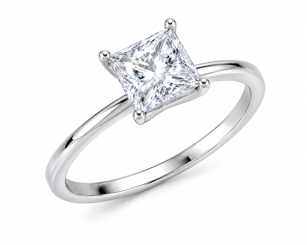 Princess Cut Solitaire Diamond Engagement Ring
