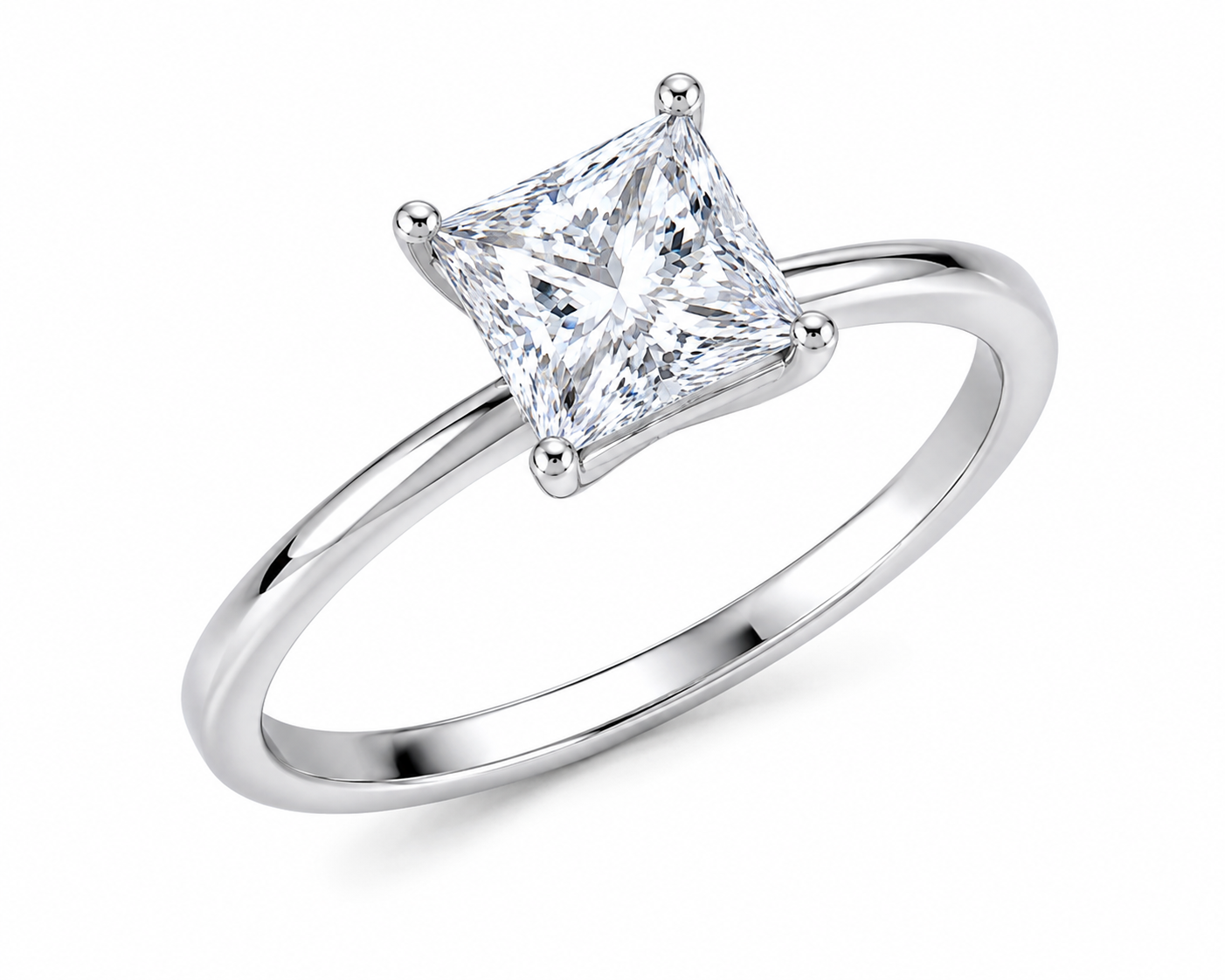 Princess Cut Solitaire Diamond Engagement Ring