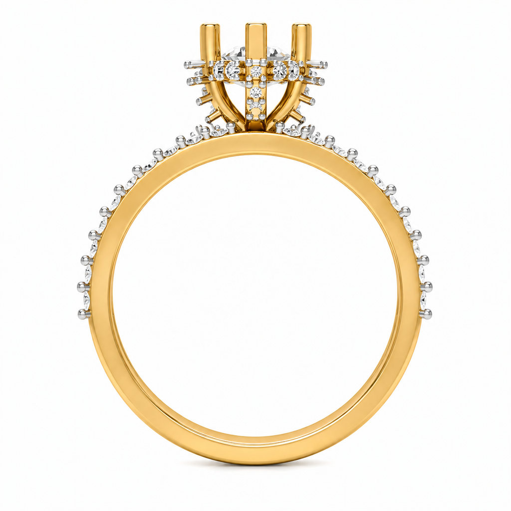 Round Solitaire Diamond Bridal Ring Set