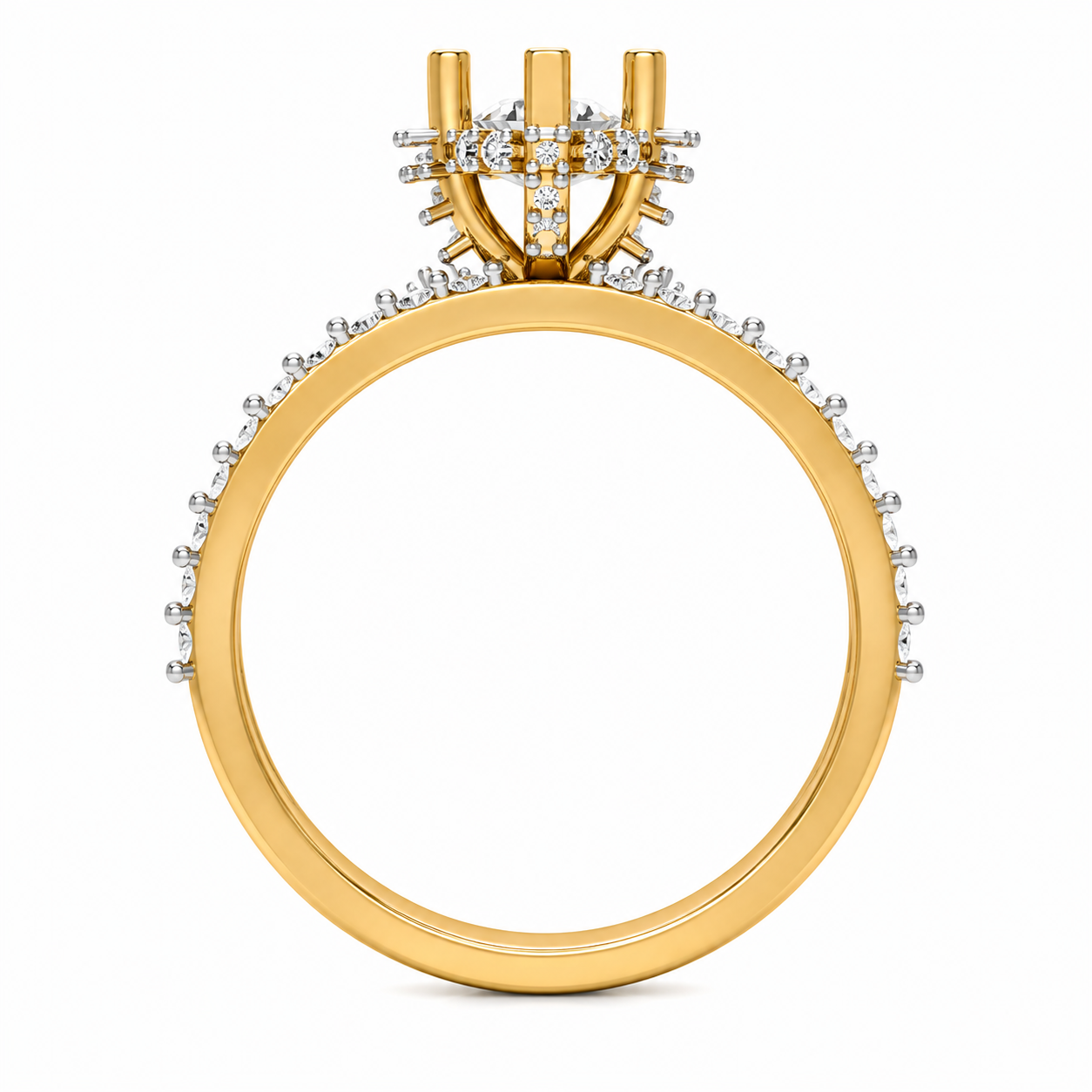 Round Solitaire Diamond Bridal Ring Set