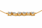 Mixed Shape Lab Grown Diamond Bar Necklace
