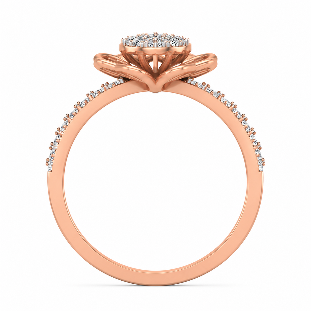 Floral Diamond Cluster Ring