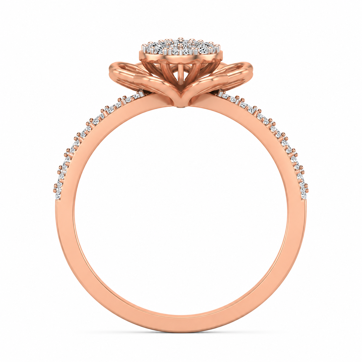 Floral Diamond Cluster Ring