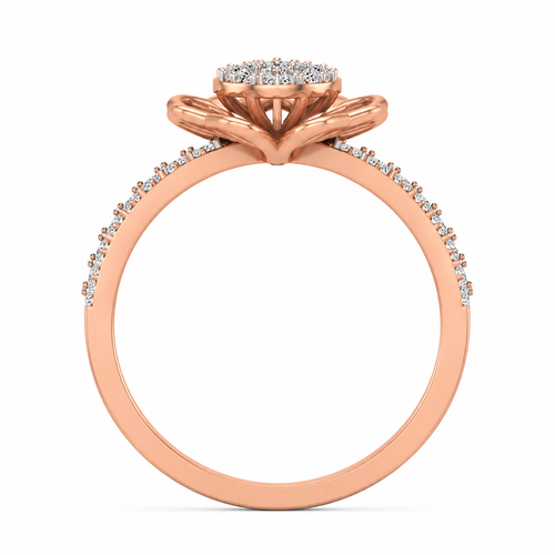 Floral Diamond Cluster Ring