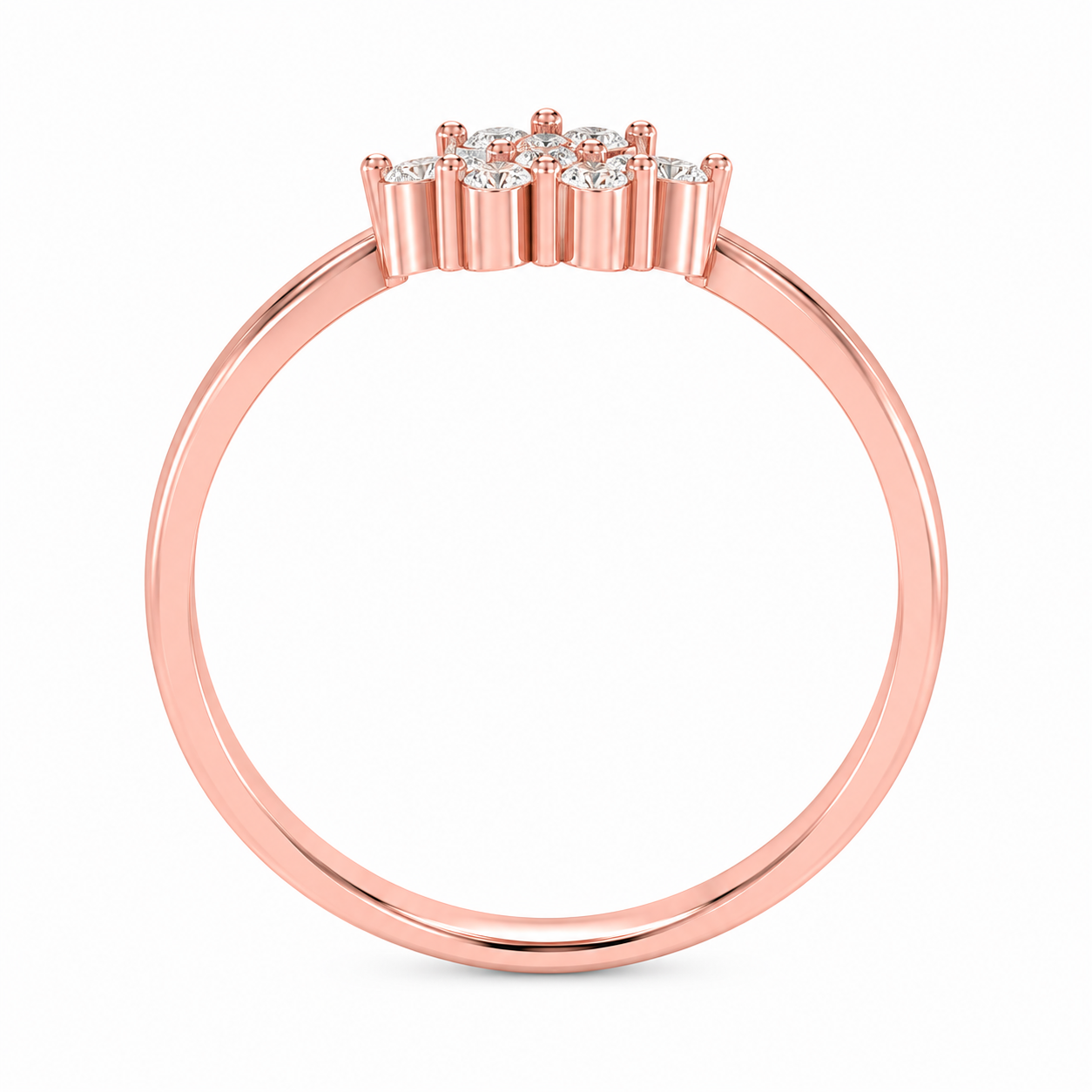 Diamond Flower Cluster Ring