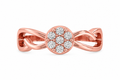 Round Diamond Floral Cluster Infinity Ring