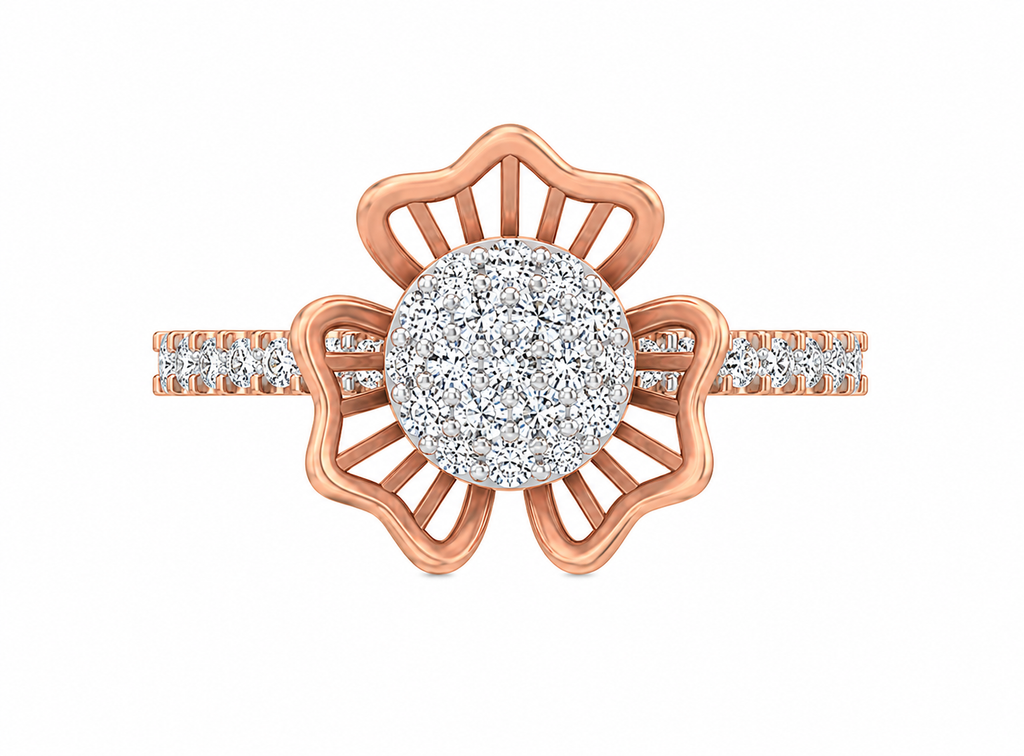 Floral Diamond Cluster Ring