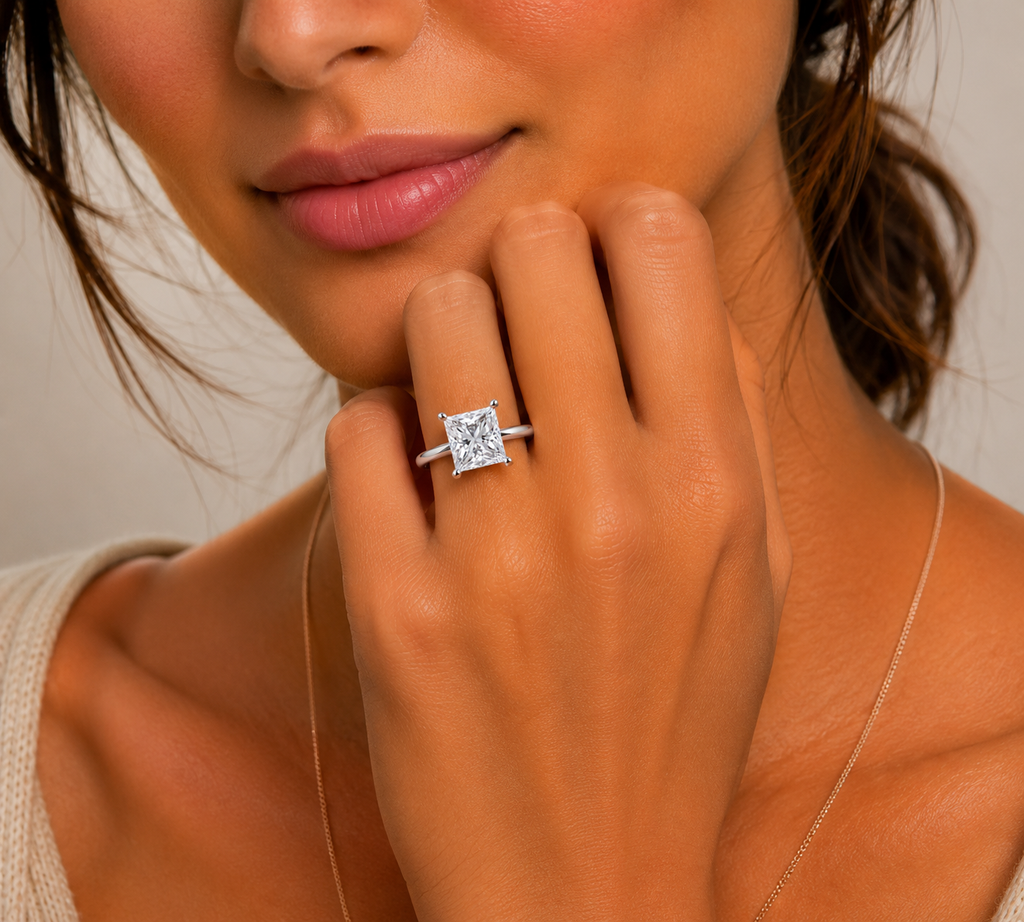 Princess Cut Solitaire Diamond Engagement Ring