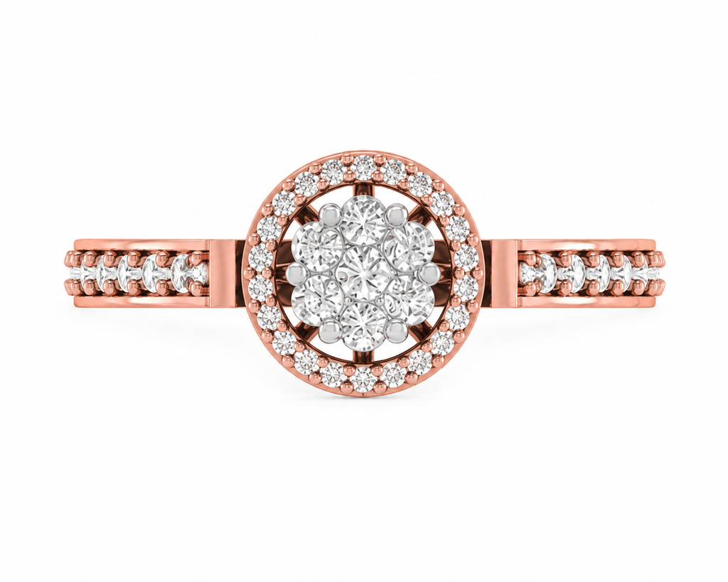 Round Lab Grown Diamond Halo Engagement Ring
