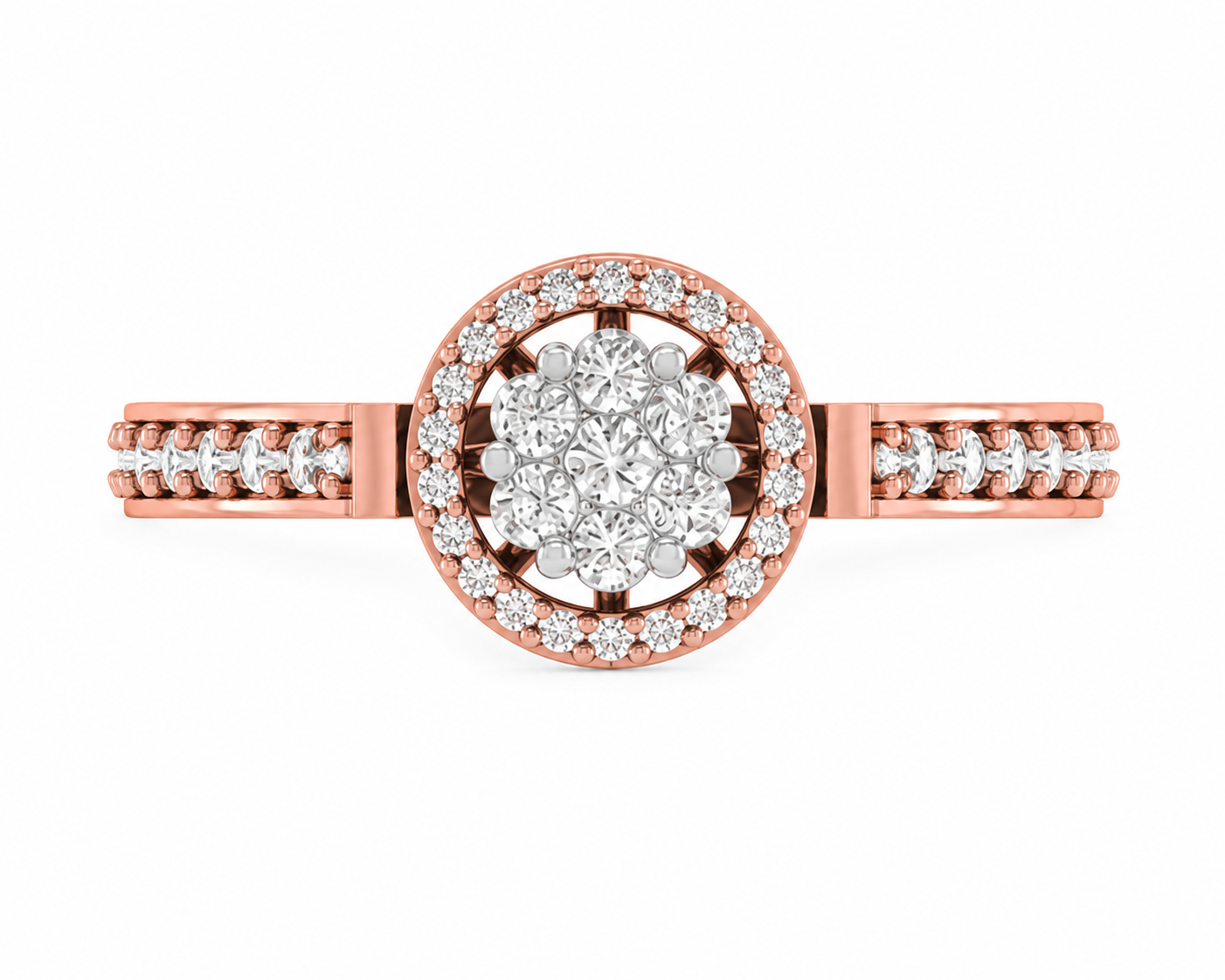 Round Lab Grown Diamond Halo Engagement Ring