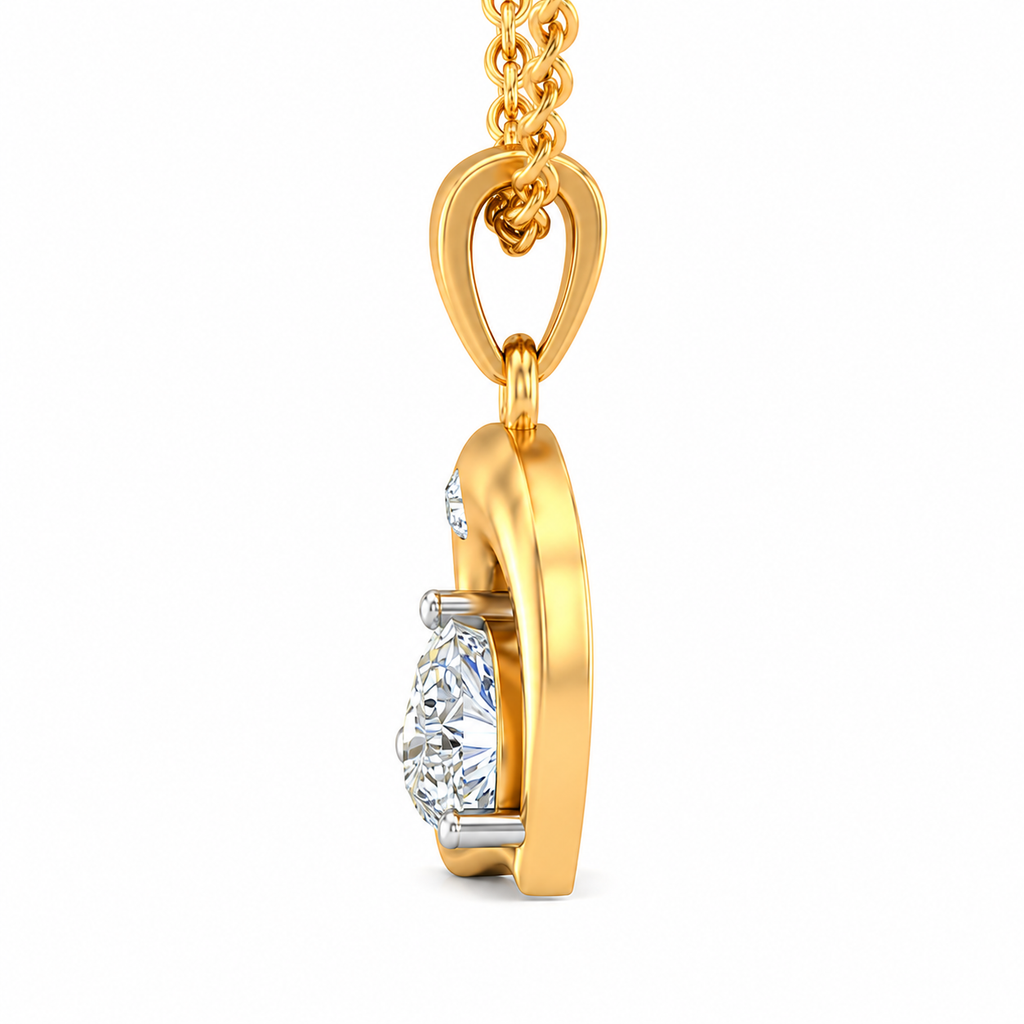 Heart Cut Diamond Open Heart Pendant Necklace