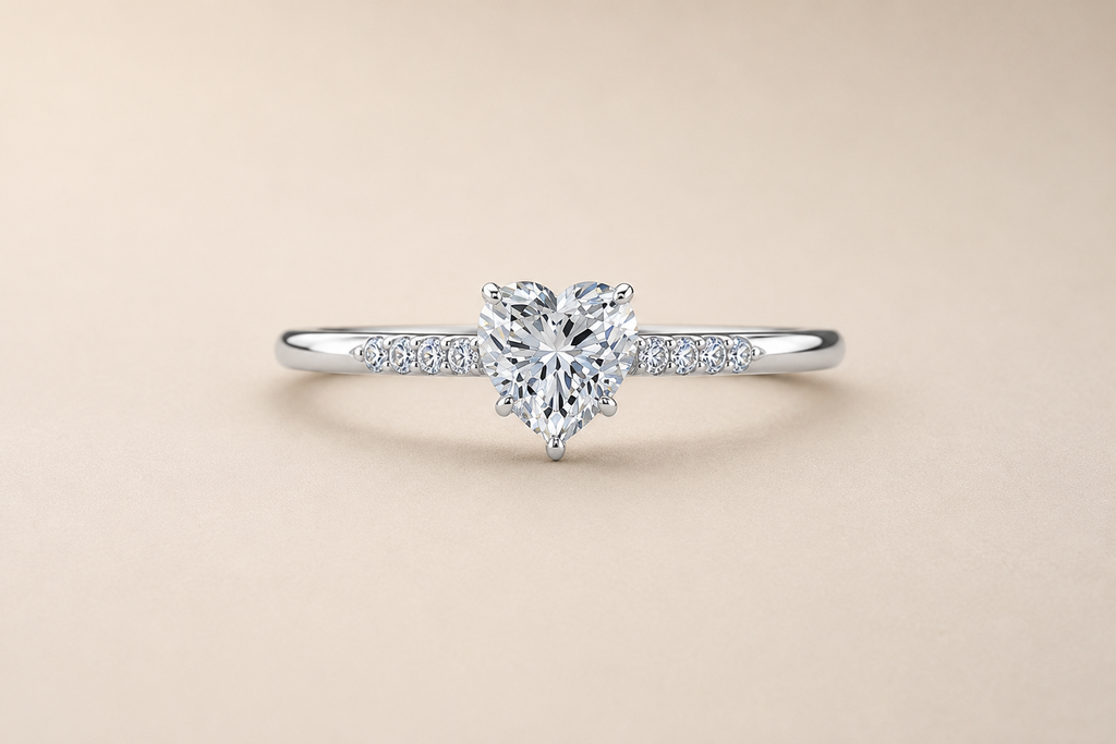 Heart Lab Grown Diamond Solitaire Accent Ring