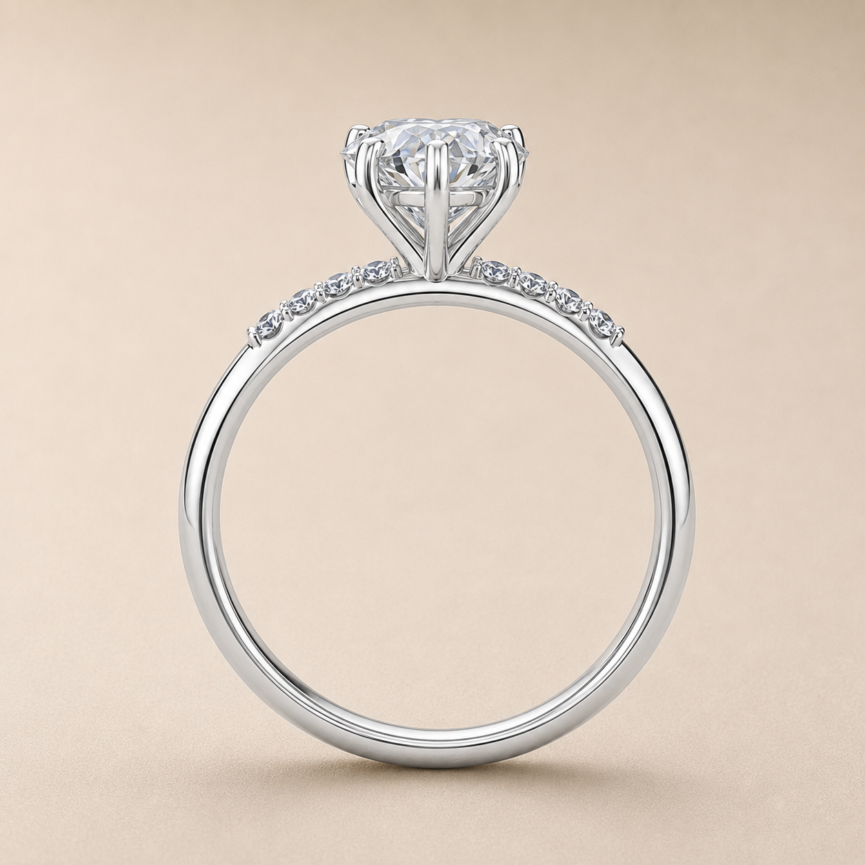 Heart Lab Grown Diamond Solitaire Accent Ring