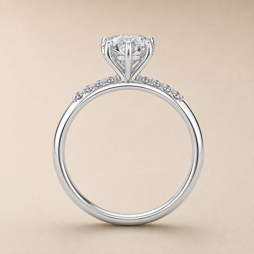 Heart Lab Grown Diamond Solitaire Accent Ring