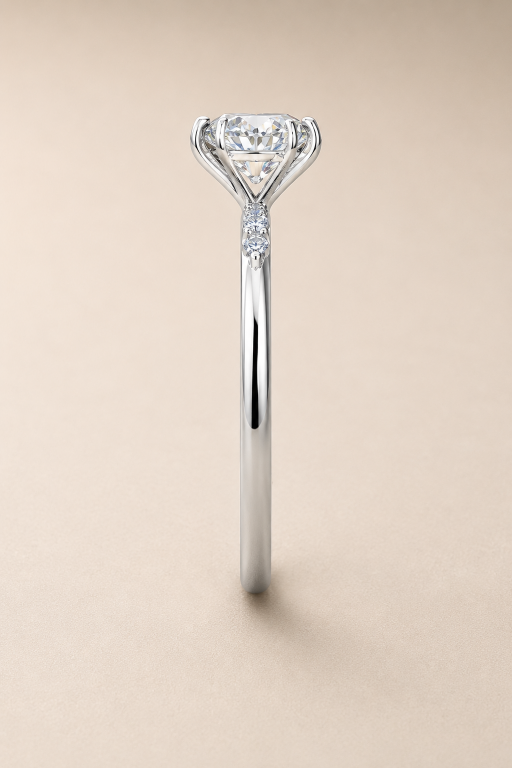 Heart Lab Grown Diamond Solitaire Accent Ring