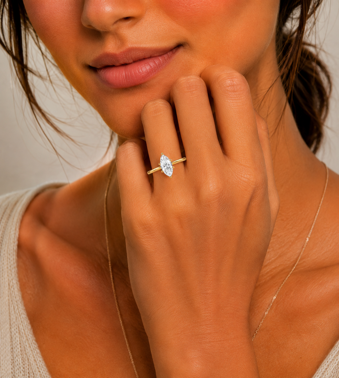 Marquise Cut Lab Grown Diamond Solitaire Ring