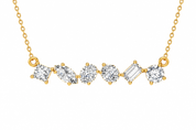 Mixed Shape Lab Grown Diamond Bar Necklace