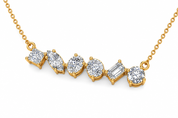 Mixed Shape Lab Grown Diamond Bar Necklace