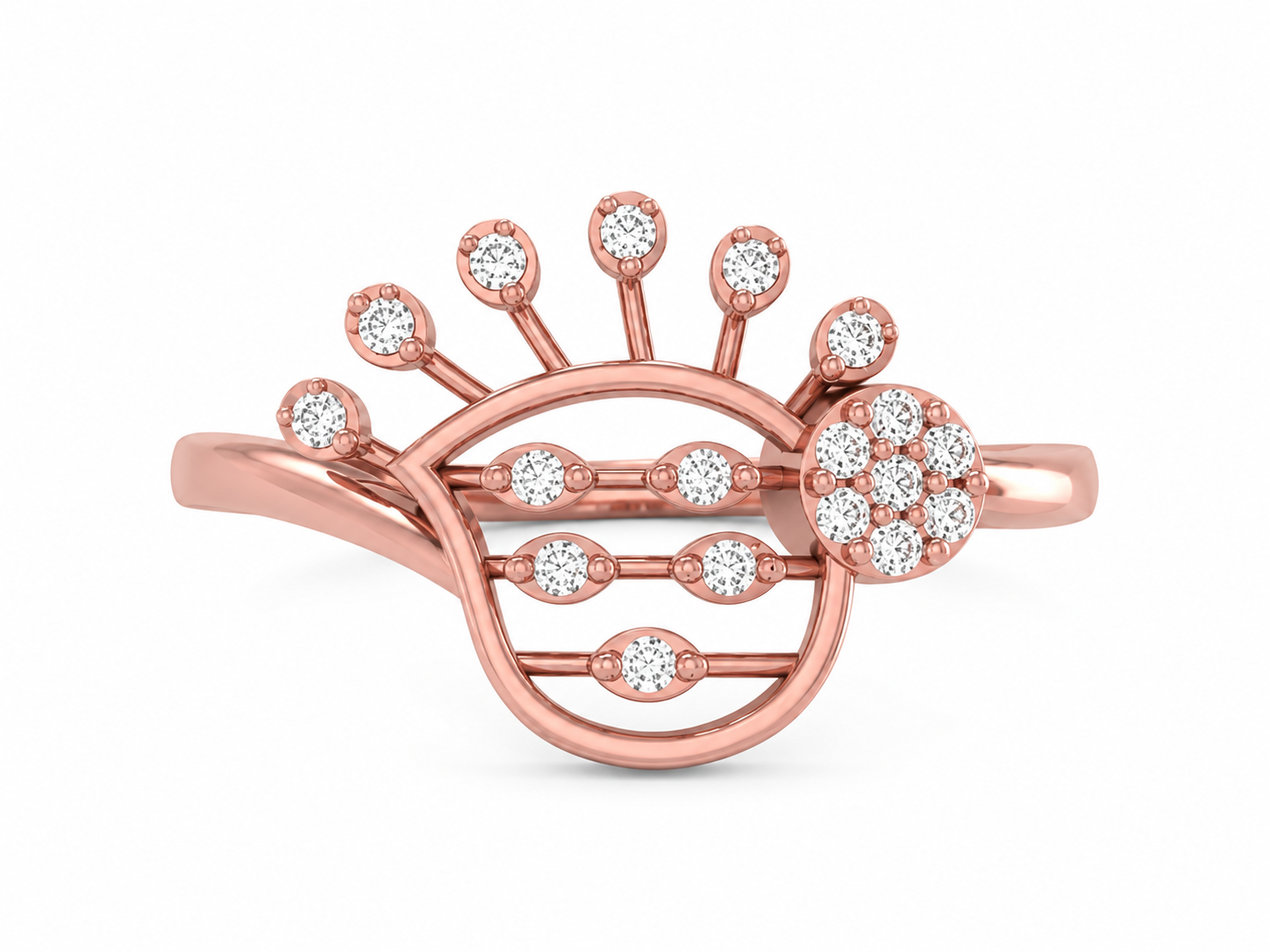 Nature Inspired Diamond Flower Ring