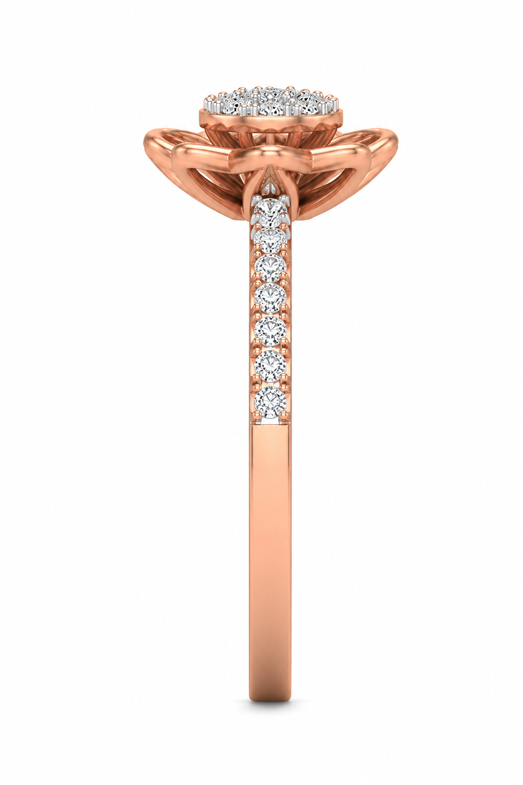 Floral Diamond Cluster Ring