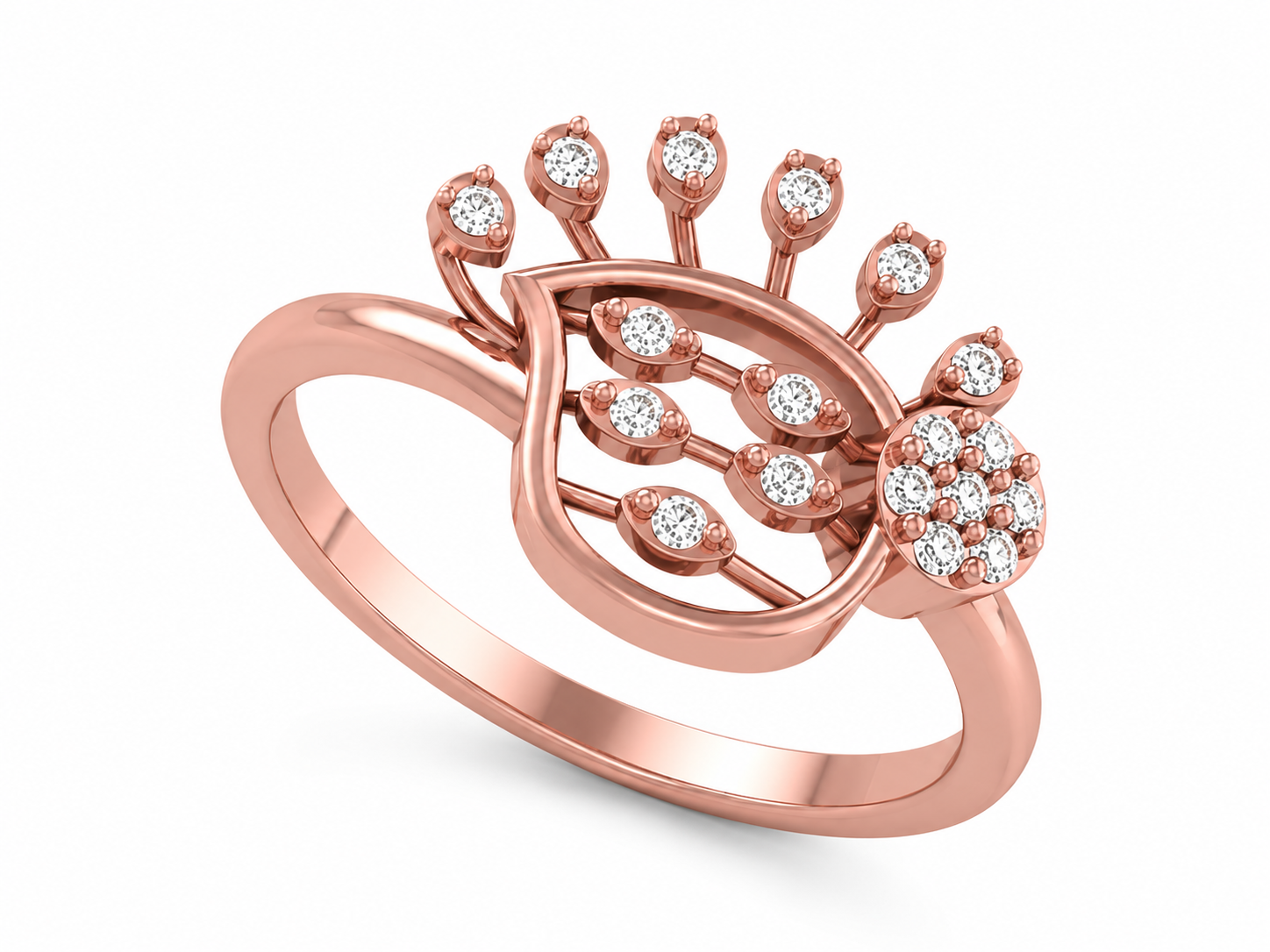 Nature Inspired Diamond Flower Ring