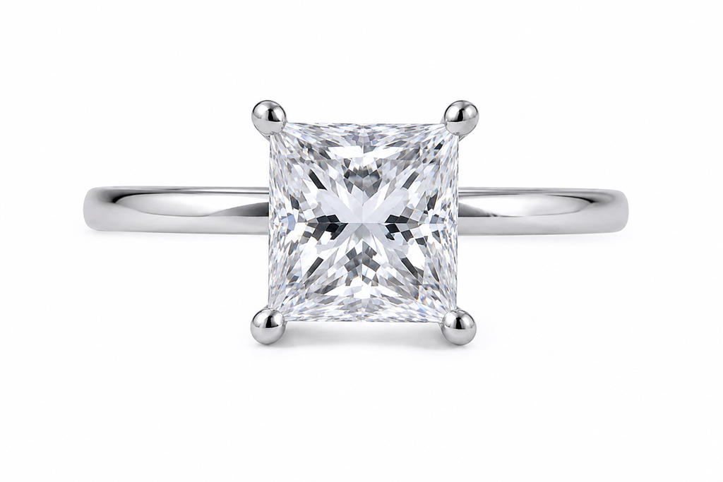 Princess Cut Solitaire Diamond Engagement Ring