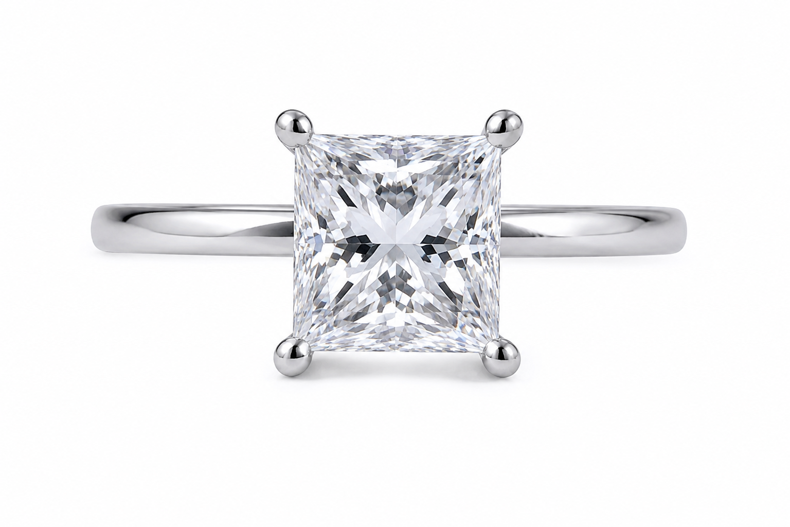 Princess Cut Solitaire Diamond Engagement Ring