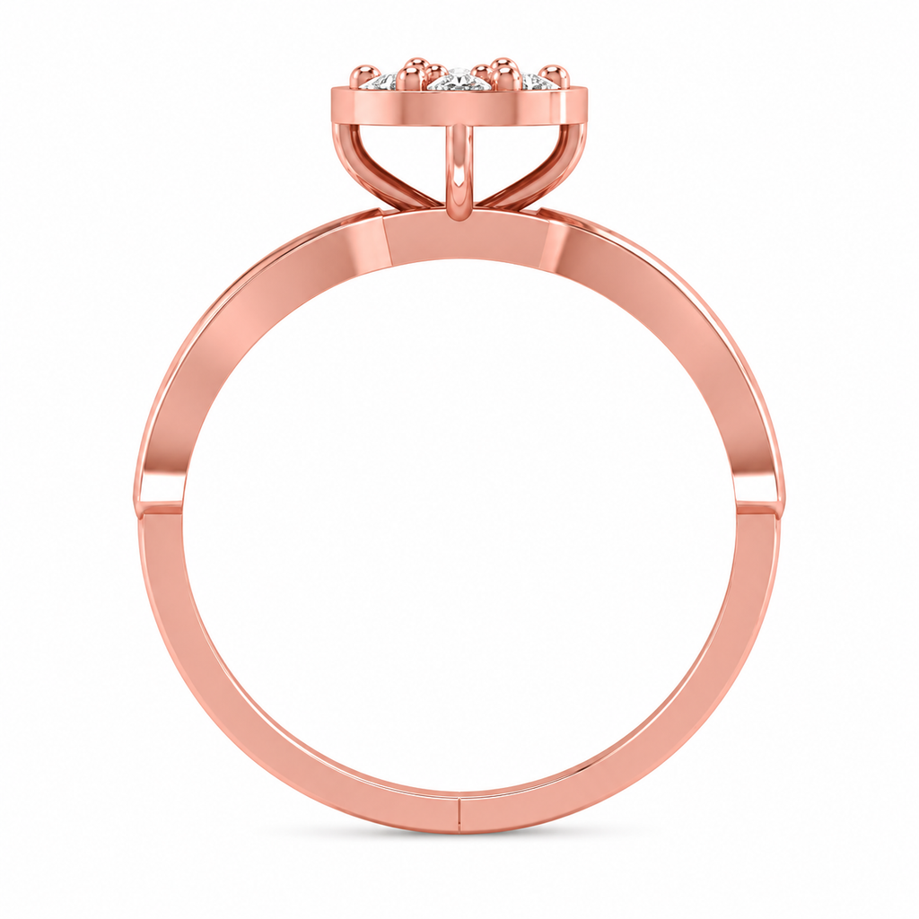 Round Diamond Floral Cluster Infinity Ring