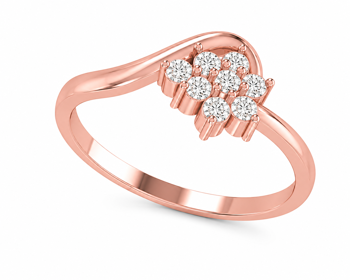 Diamond Flower Cluster Ring