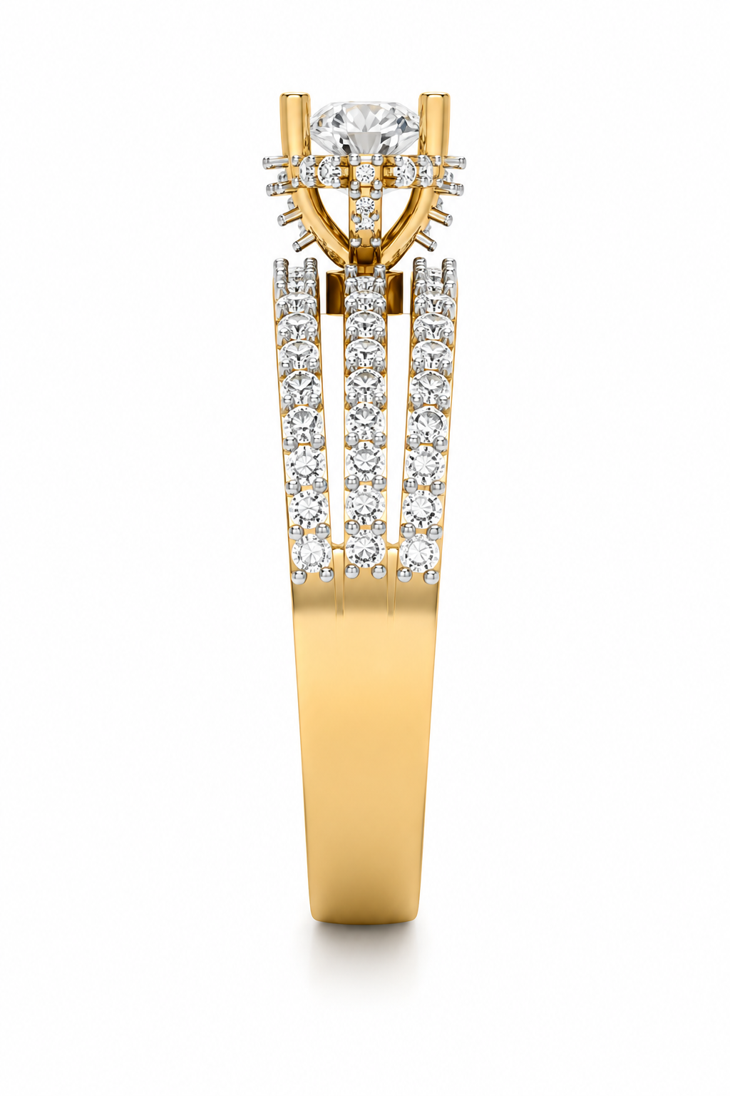 Round Solitaire Diamond Bridal Ring Set