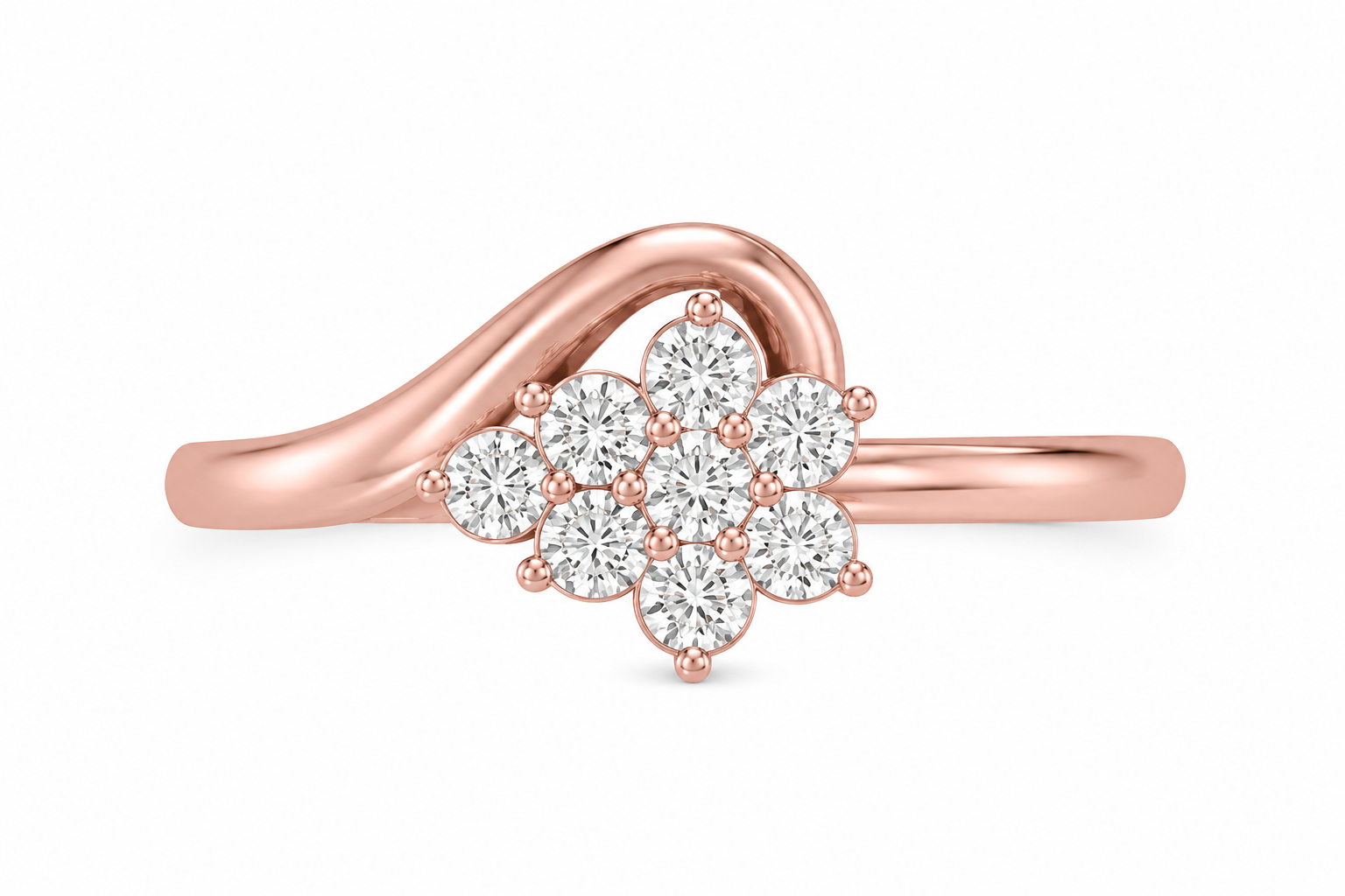 Diamond Flower Cluster Ring