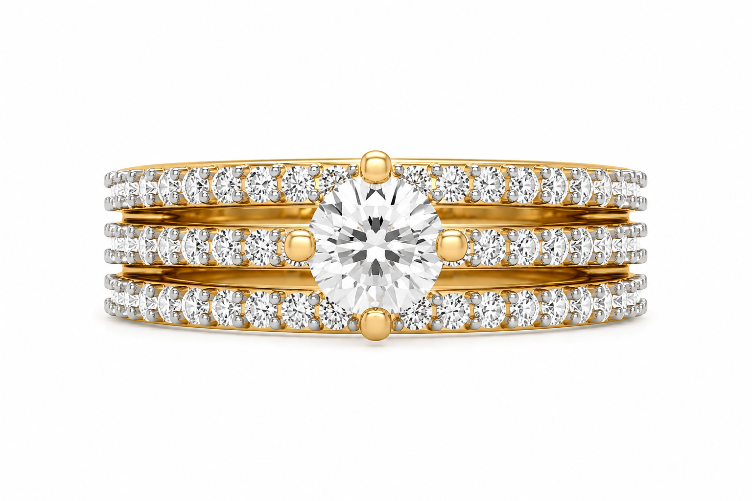 Round Solitaire Diamond Bridal Ring Set