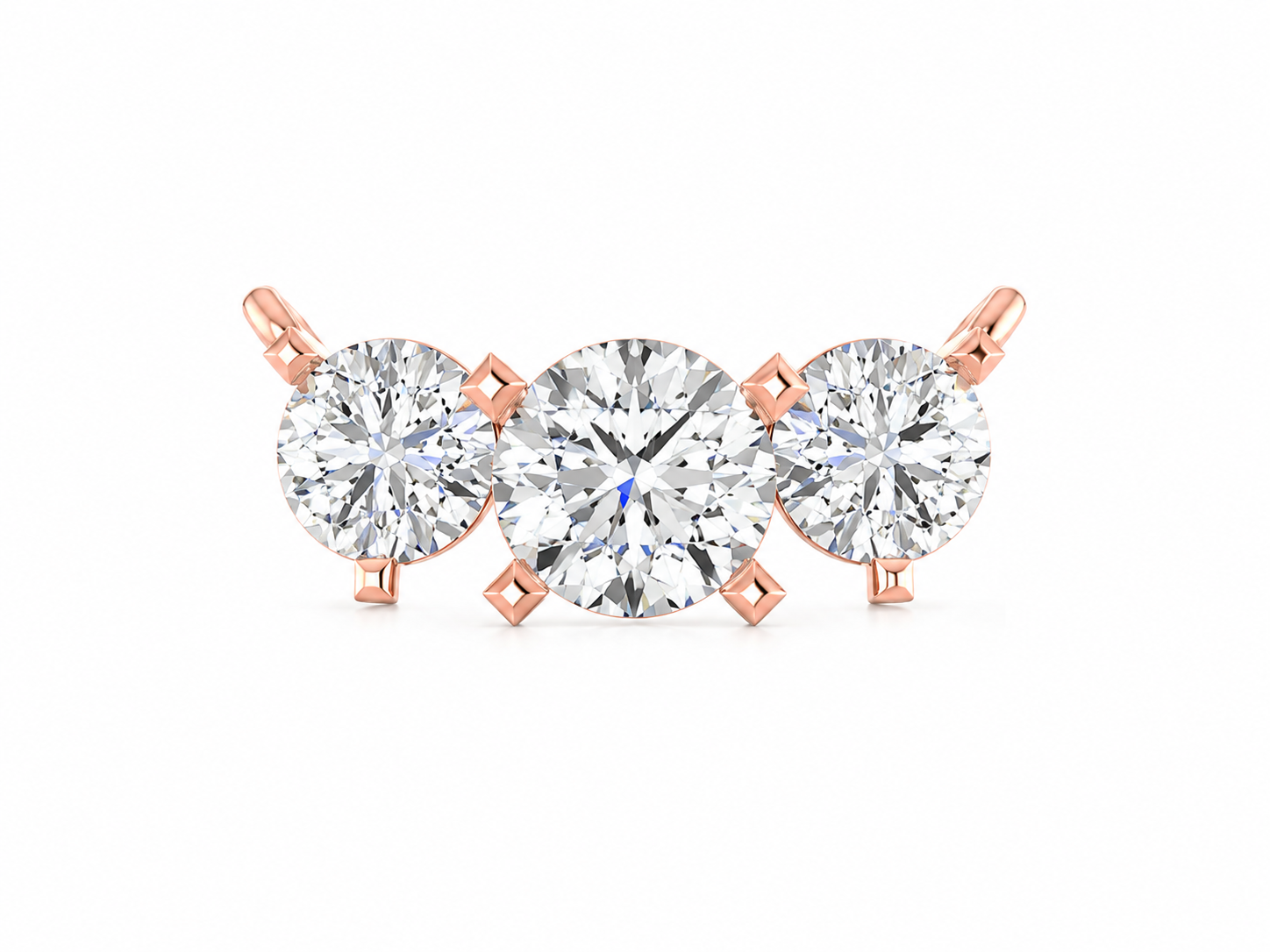Round Three Stone Diamond Pendant